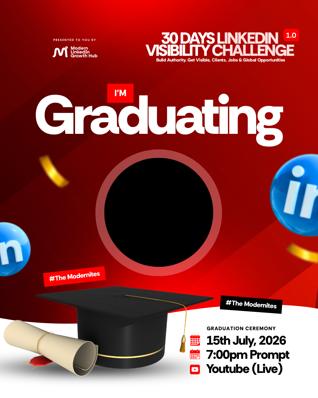 Modern LinkedIn Growth Hub 30 Days LinkedIn Visibility Challenge 1.0 Graduation Party