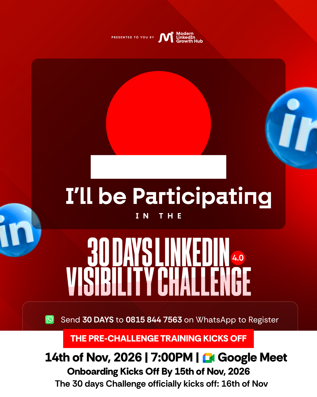 Modern LinkedIn Growth Hub 30 Days LinkedIn Visibility Challenge