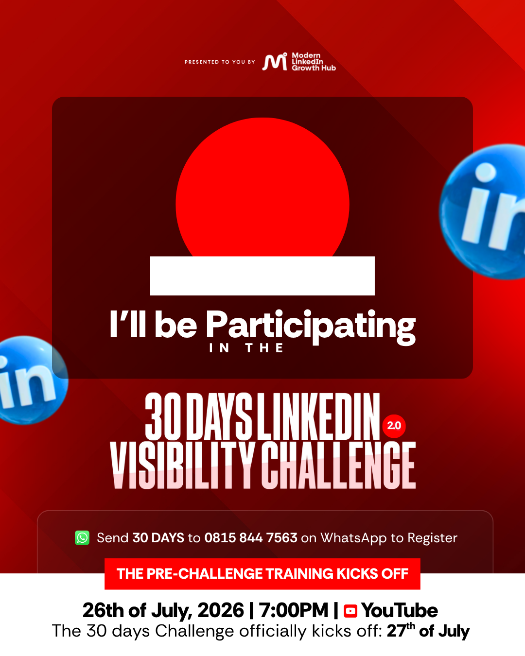 Modern LinkedIn Growth Hub 30 Days LinkedIn Visibility Challenge 2.0